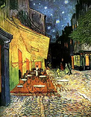 The Cafe Terrace at Arles at Night - Vincent van Gogh reproduction oil painting