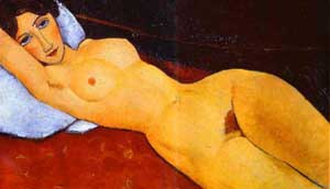 Reclining Nude 1917 - Amedeo Modigliani reproduction oil painting
