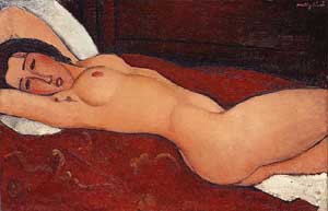 Reclining Nude 1917 - Amedeo Modigliani reproduction oil painting