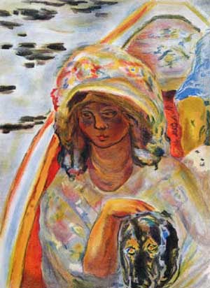 Jeune Fille Dans Une Baroque - Pierre Bonnard reproduction oil painting