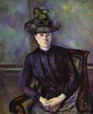 Portrait of a Woman in Green Hat - Paul Cezanne reproduction oil painting