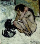 Crazy Woman with Cats 1901 - Pablo Picasso reproduction oil painting