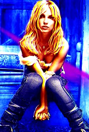 Britney Spears Electric Blue - Female Entertainers reproduction oil painting