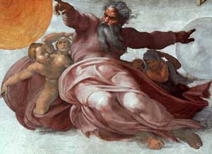 The Creation of the Heavens Detail - Michelangelo reproduction oil painting