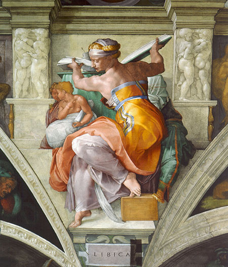 Sistine Chapel, Five Sibyls, The Libyan Sibyl 1511 - Michelangelo reproduction oil painting