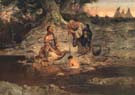 Three Generations 1897 - Charles M Russell reproduction oil painting