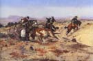 When Cowboys Get in Trouble [The Mad Cow] 1899 - Charles M Russell reproduction oil painting