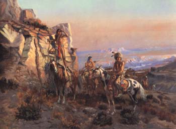 Trouble Hunters 1902 - Charles M Russell reproduction oil painting