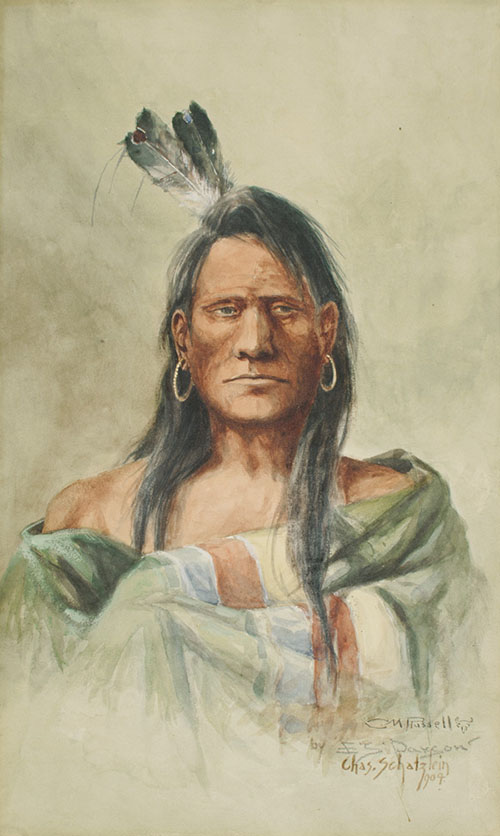 Indian Head 1904 - Charles M Russell reproduction oil painting