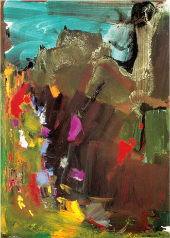 And Out of the Caves the Night Threw a Handful of Pale Tumbling Pigeons into the Light - Hans Hofmann reproduction oil painting