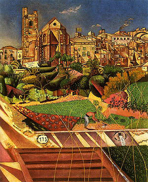 Mont-roig the Church and the Village 1919 - Joan Miro reproduction oil painting