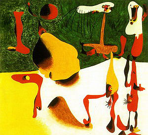 Figures in Front of a Metamorphosis 1936 - Joan Miro reproduction oil painting
