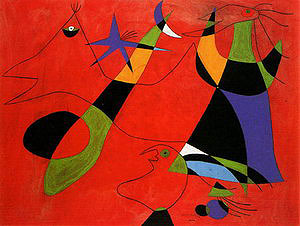 Personages on a Red Ground 1938 - Joan Miro reproduction oil painting