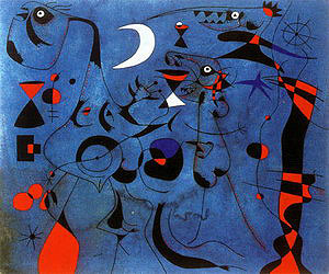 Figure at Night Guided by the Phosphorescent Tracks of Snails 1940 - Joan Miro reproduction oil painting