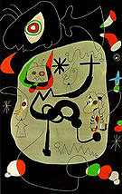 Dancer Hearing an Organ Playing in a Gothic Cathedral 1945 - Joan Miro reproduction oil painting
