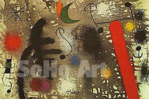 Lovers Coupled in the Night 3 1 1966 - Joan Miro reproduction oil painting