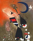 Woman and Bird in the Moonlight 1949 - Joan Miro reproduction oil painting