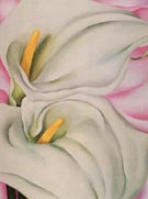 Two Calla Lillies On Pink - Georgia O'Keeffe reproduction oil painting