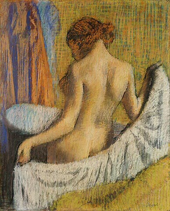 After the Bath, Woman with a Towel - Edgar Degas reproduction oil painting