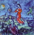 Couple in a Blue Landscape - Marc Chagall
