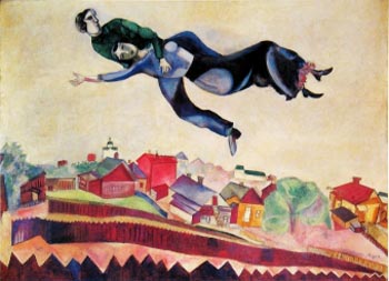 Au Dessus De La Ville - Marc Chagall reproduction oil painting