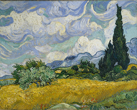 Wheat Field with Cypresses, 1889 - Vincent van Gogh reproduction oil painting