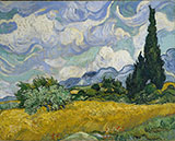 Wheat Field with Cypresses, 1889 - Vincent van Gogh reproduction oil painting