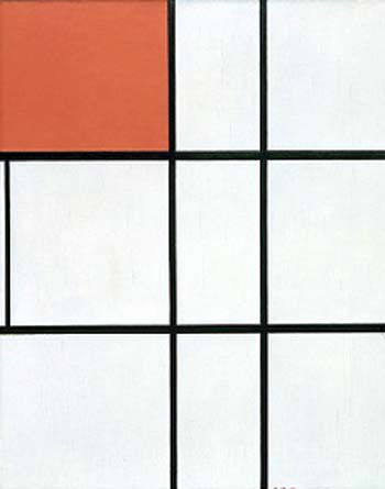 Composition B with Red - Piet Mondrian reproduction oil painting
