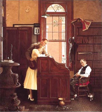 The Marriage License - Fred Scraggs reproduction oil painting