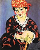 The Red Madras Headdress 1907 - Henri Matisse reproduction oil painting