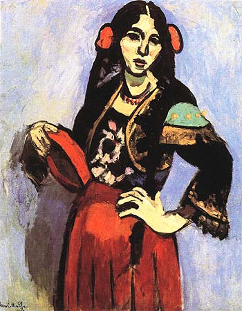 Spanish Woman with a Tambourine 1909 - Henri Matisse reproduction oil painting