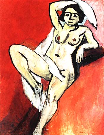 Nude with a White Scarf 1909 - Henri Matisse reproduction oil painting