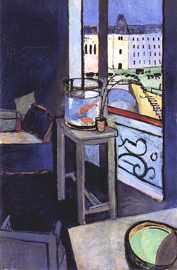 Interior with a Goldfish Bowl 1914 - Henri Matisse reproduction oil painting