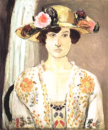 Woman in a Flowered Hat 1919 - Henri Matisse reproduction oil painting