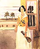 Woman with a Mandolin 1922 - Henri Matisse reproduction oil painting