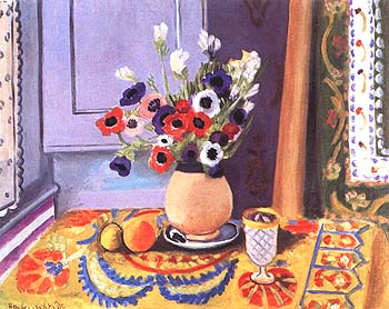 Anemones in an Earthenware Vase 1924 - Henri Matisse reproduction oil painting