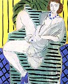 Woman in an Armchair on a Blue and Yellow Background 1936 - Henri Matisse reproduction oil painting
