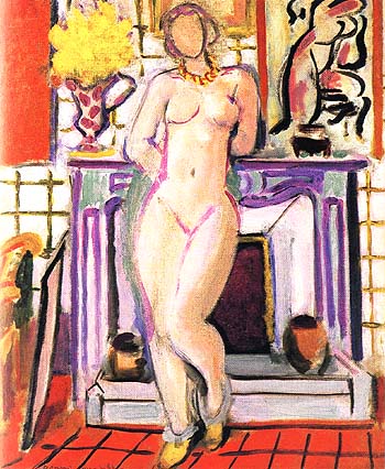Nude beside a Fireplace 1936 - Henri Matisse reproduction oil painting