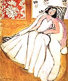 Young Woman with White Fur Coat 1944 - Henri Matisse reproduction oil painting