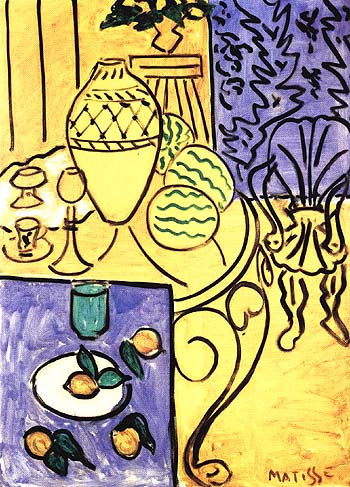 Interior in Yellow and Blue 1946 - Henri Matisse reproduction oil painting