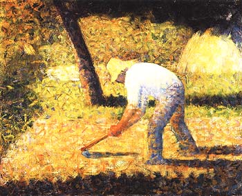 Peasant with a Hoe 1882 - Georges Seurat reproduction oil painting