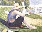 Bathers at Asnieres [detail] 1883 - Georges Seurat reproduction oil painting