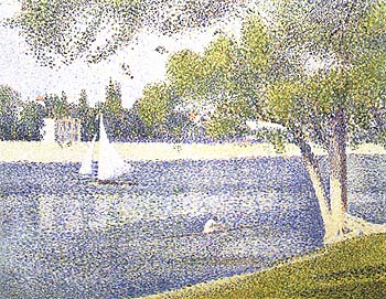The Seine at La Grande Jatte, Spring 1887 - Georges Seurat reproduction oil painting