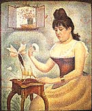 Young Woman Powdering Herself 1888 - Georges Seurat reproduction oil painting