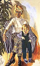 Mrs. Paul Gardner and Sam 1967 - bill bloggs reproduction oil painting