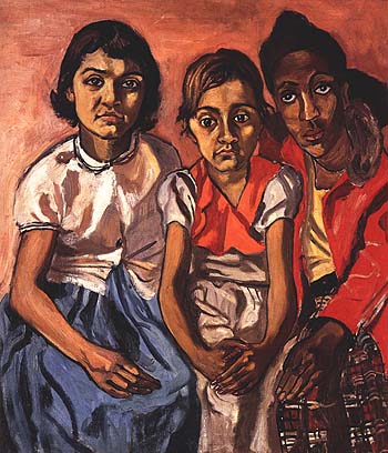 Three Puerto Rican Girls 1955 - bill bloggs reproduction oil painting
