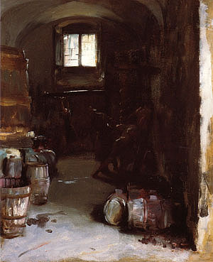 Pressing the Grapes Florentine Wine Cellar 1882 - John Singer Sargent reproduction oil painting
