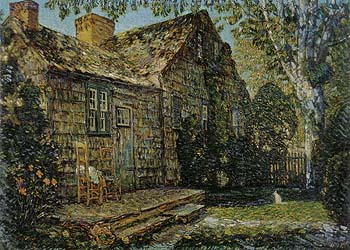 Little Old Cottage Egypt Lane East Hampton 1917 - Childe Hassam reproduction oil painting