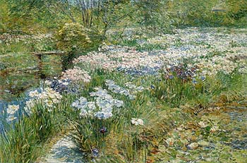 The Water Garden 1909 - Childe Hassam reproduction oil painting