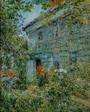 Old House and Garden East Hampton 1898 - Childe Hassam reproduction oil painting